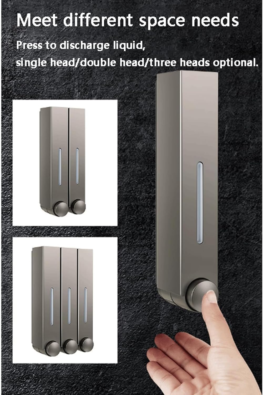 Shower Dispenser 3-in-1 Chamber Wall Mounted Bathroom Shower Pump Dispenser -Can Be Used for Shampoo,Conditioner,Body Lotion,Body Wash,Bathroom Modern Decor