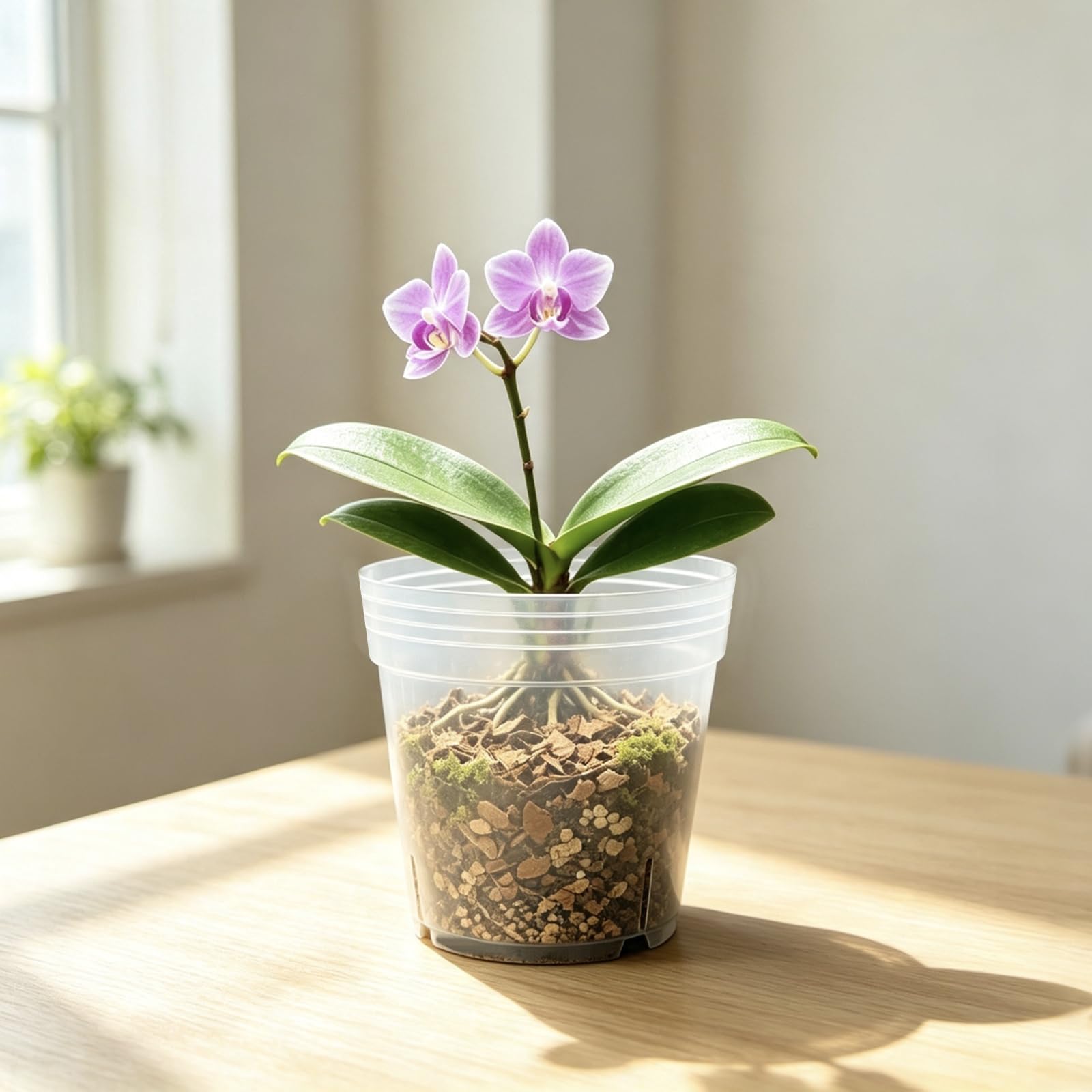 Lot de 30 pots de fleurs en plastique transparent pour orchidées, 11 cm