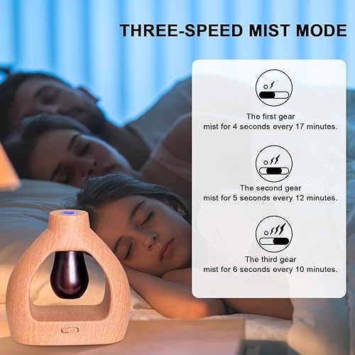 Miniatura 4 de Juego de difusor de aceites esenciales sin agua, difusor de aroma portátil con 3 repuestos, difusor de aroma inalámbrico para aromaterapia, niebla