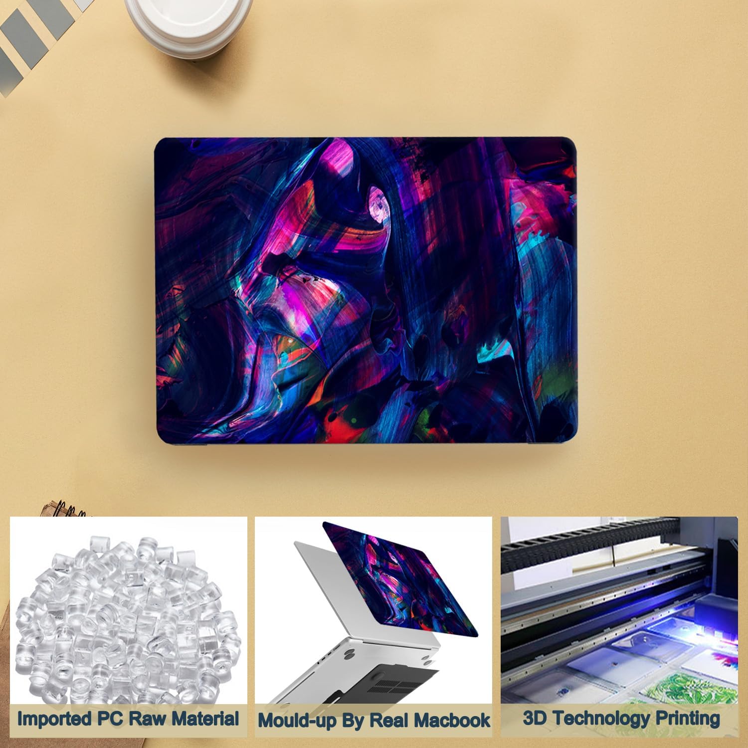 Hard Case Compatible with New MacBook Air 13 Inch Case 2020 2019 2018 Release Model A2337 M1 A2179 A1932 with Retina Display and Touch ID, Matt Plastic Hard Shell Case Cover - Rose Navy