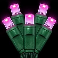 Vista 11 de Cadena de luces LED de 25 pies, 50 L, 6 pulgadas de espacio, cable verde, rojo y verde