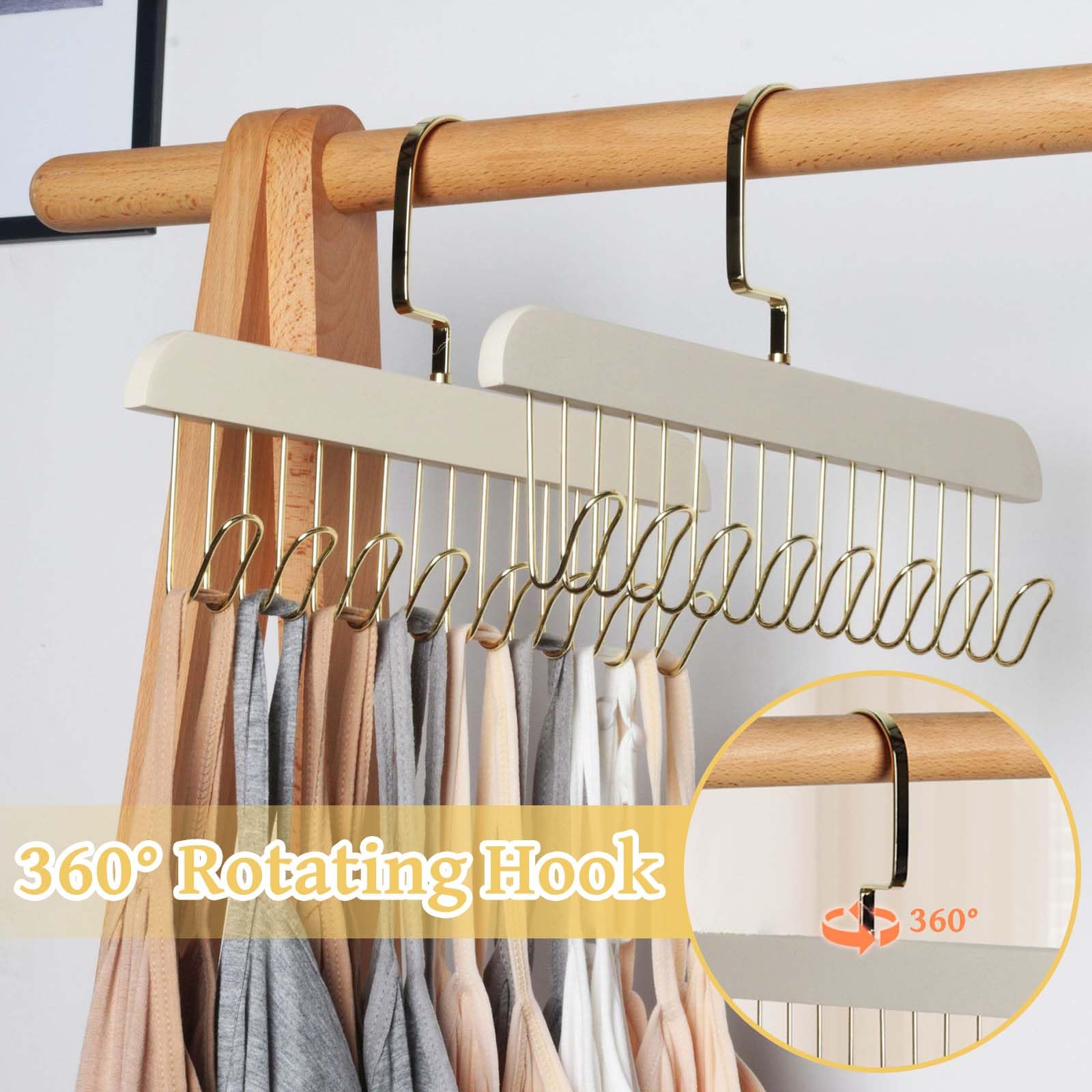 12x Porte-ceinture, 5 Crochets, Antidérapant, Cintre Cravate, Foulards, Accessoires, Métal, Noir