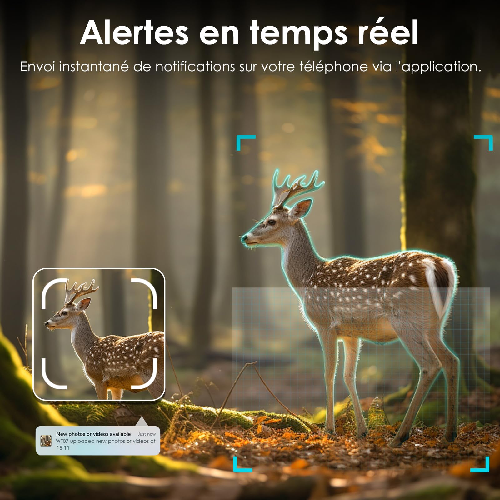 WOLFANG Caméra de Chasse 4G, 48 MP 2K HD Caméra Chasse avec Détection de Mouvement, Vision Nocturne, Déclenchement 0,2 s, IP66 Étanche pour l'observation des Animaux Noir