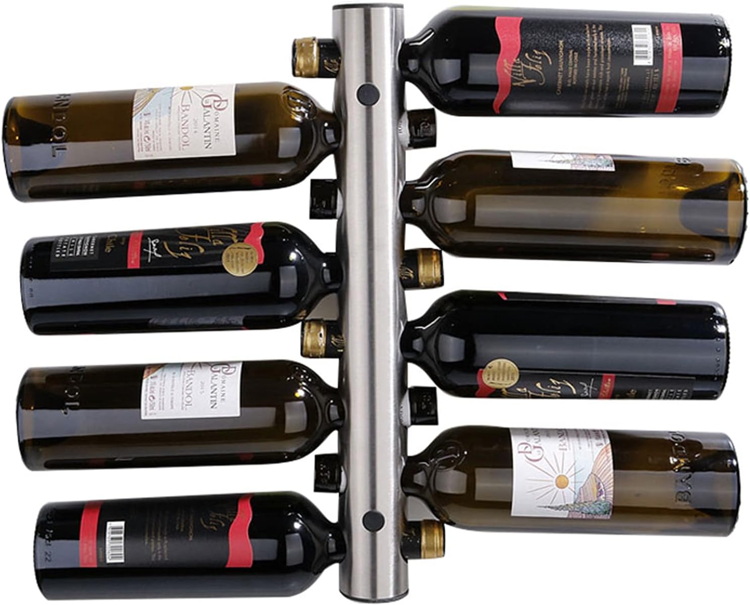 Stainless Steel Wall Mounted Wine Rack - 8/12 Bottle Holder Display for Home, Kitchen & Living Room - Stylish Wine Storage Organizer, Durable 304 Material