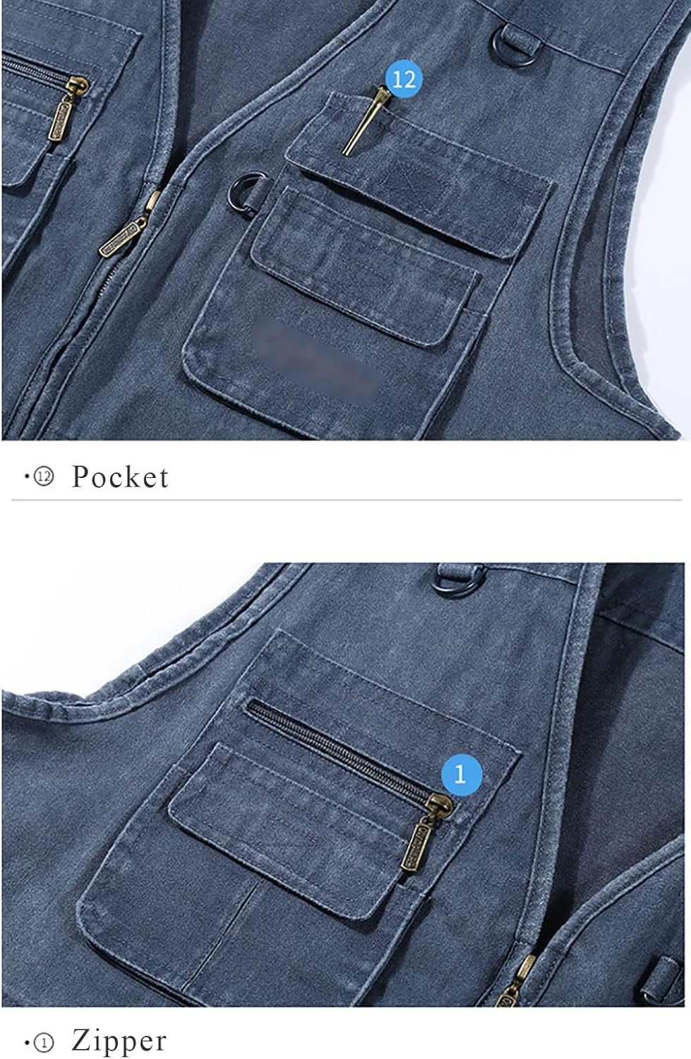 Flygo Men's Vest Plus Size 16 Pockets Leisure Outdoor Lightweight Fishing Photo Journalist Vest - Image 6