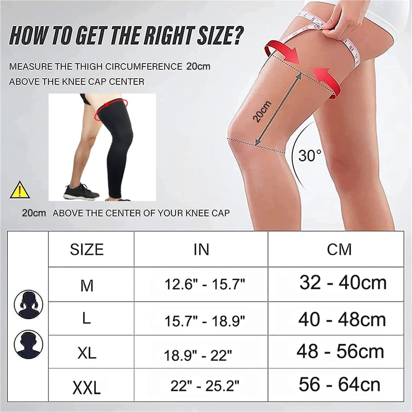 MRKU Genouillères de Sport antidérapantes, Manchons de Compression et de Maintien, 1 pièce, Sangle de Protection, Respirantes et Anti-UV, pour Le Cyclisme et Le Basketball en extérieur.