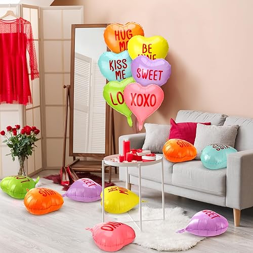 Miniatura 5 de 24 globos de corazón para el día de San Valentín, globos en forma de corazón de 18 pulgadas, globos con la frase "You Are Loved Sweetest Day",