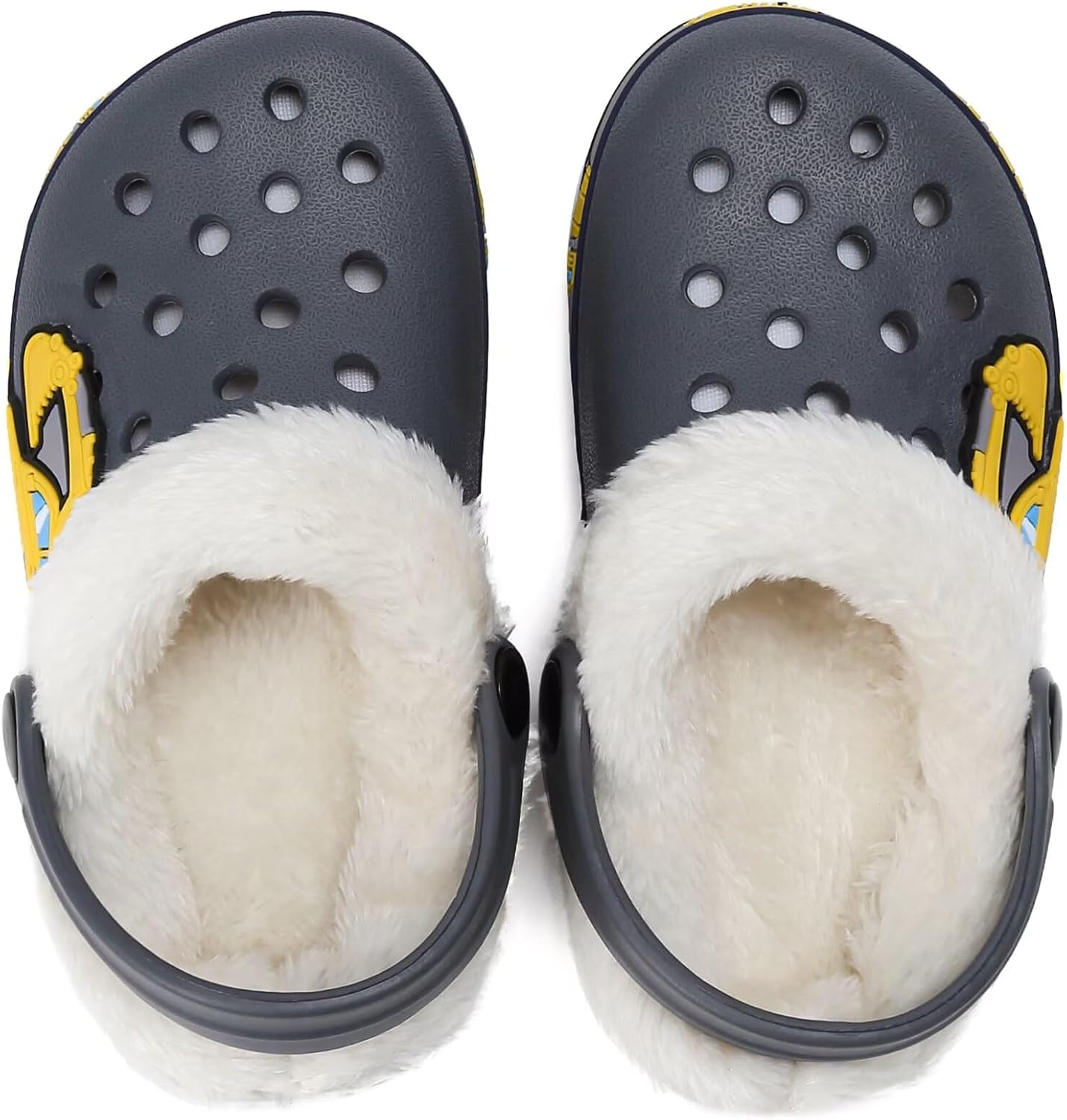 Toddler Lined Clog Slippers Winter Garden Sandals Kids House Shoes Warm Slip On Sneakers Cartoon Slides for Boys and Girls Children Indoor Outdoor