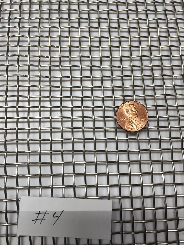 Stainless Steel Mesh 304,#4 .047 Wire,Cloth,Screen,Woven Wire 12"X12"