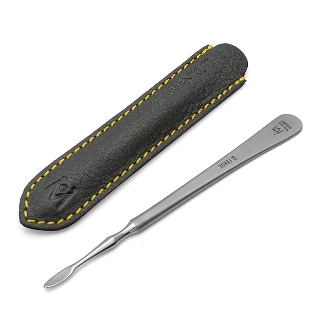 i08 - Nail Cleaner in Leather German FINOX Surgical Stainless Steel Nails Cleaning German Manicure Pedicure Tool GERmanikure