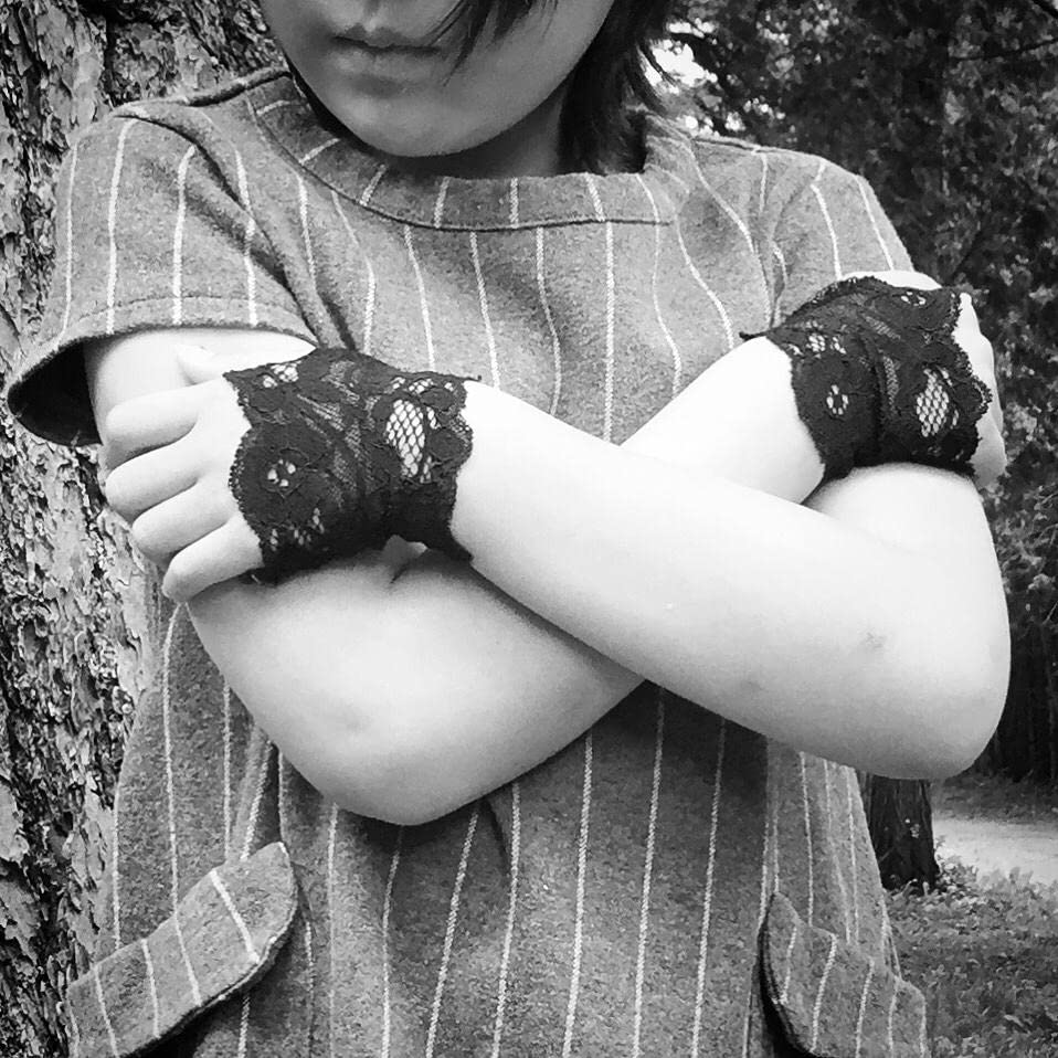 Baby Toddler Girls Black Lace Fingerless Gloves Flower Girl Wedding Pageants Halloween2