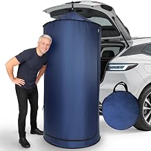 Portable Changing Tent for SUV, Pop Up Privacy Shower Tent with Suction Cups & Ground Stakes, Foldable Outdoor Dressing Room for Camping Beach Toilet Shower, Instant Setup with Carry Bag