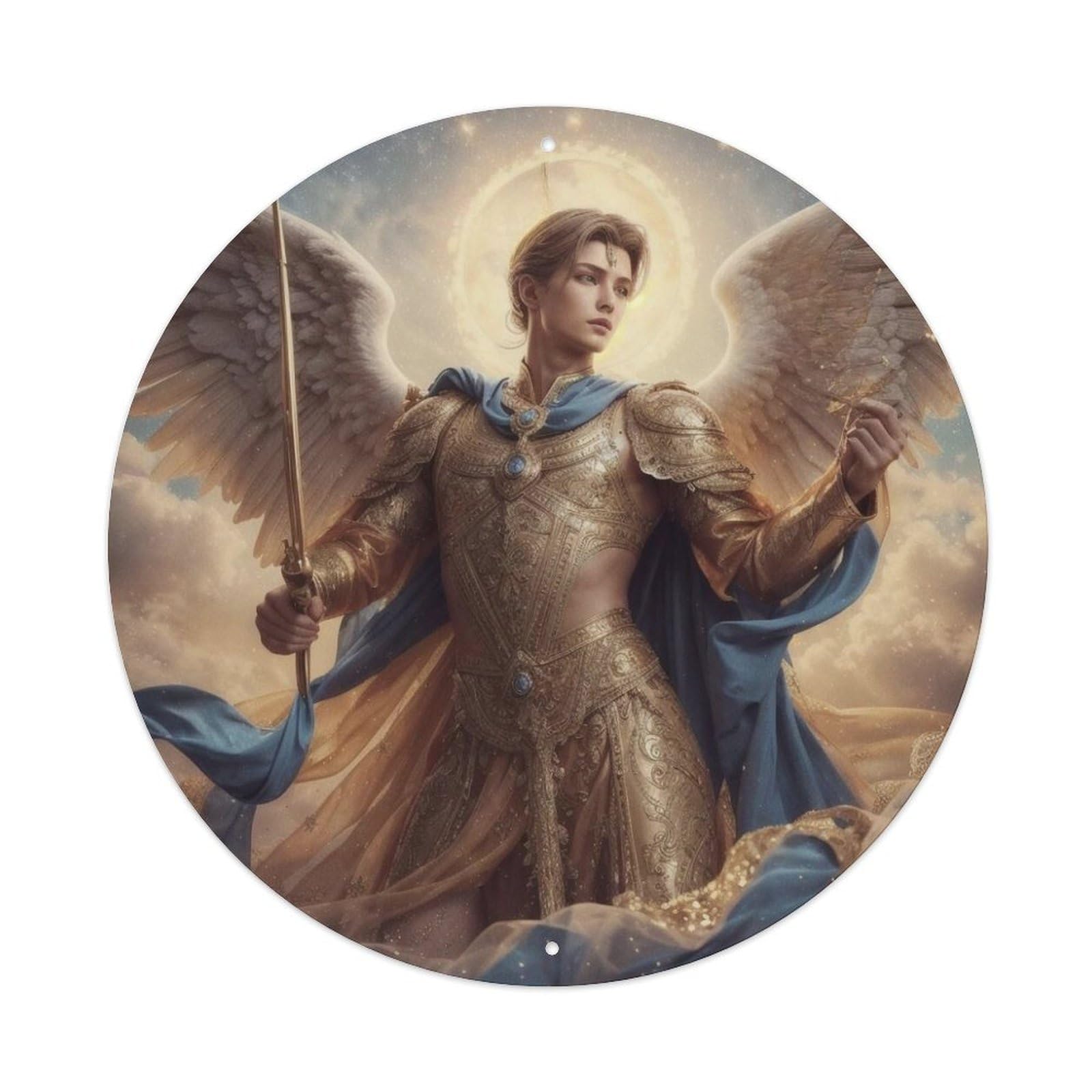 Angels with Swords Vintage Angel Metal Tin Sign