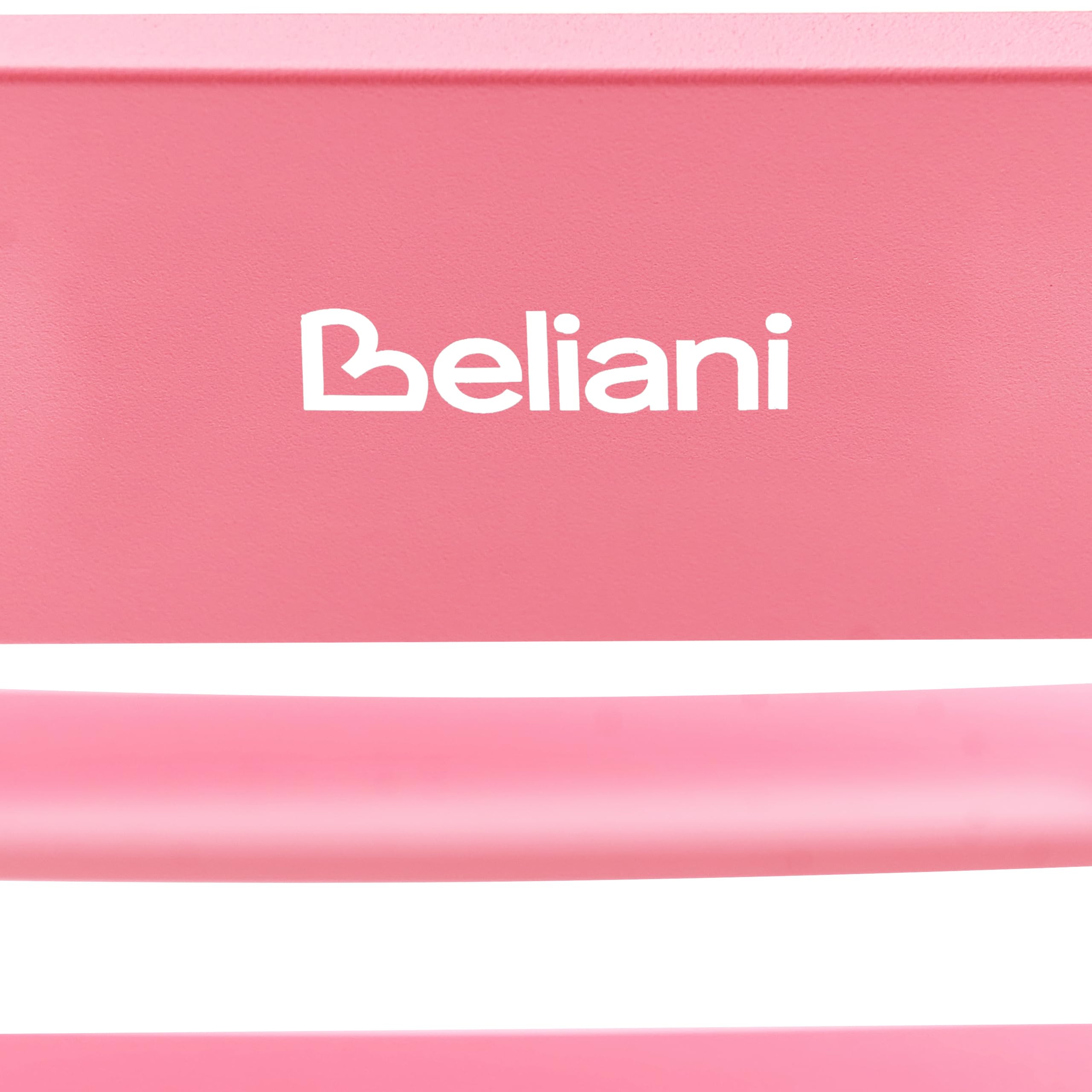 Beliani Sedia a dondolo da giardino moderna in metallo Design a doghe per esterni Alluminio Rosa