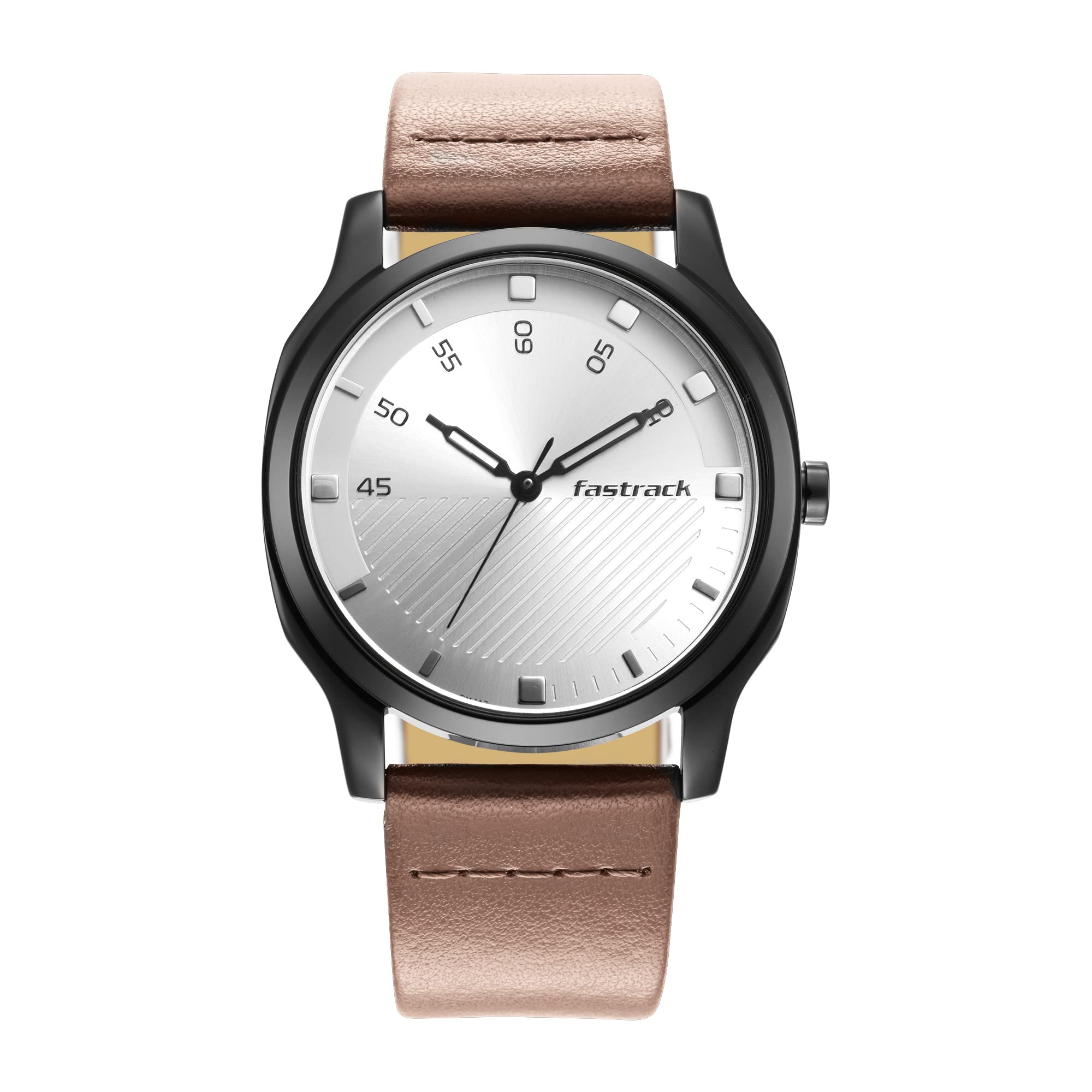 Fastrack Men Leather Stunners 4.0 Analog Watch, Band Color-Brown,Dial Color-Silver (B0B7B8MBNQ) Amazon Price History, Amazon Price Tracker