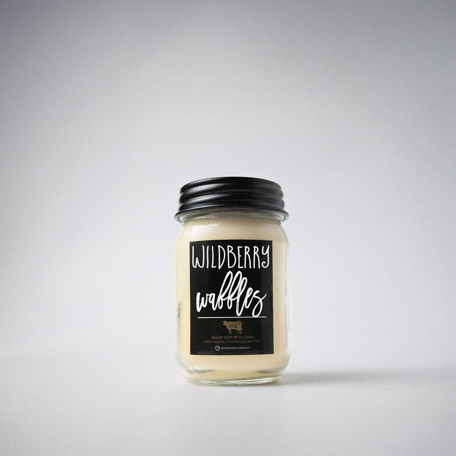 Milkhouse Candle Company Wildberry Waffles Soy Candle - Blackberries | Golden Waffles | Vanilla Cream & Maple Syrup Scented -13 oz Mason Jar with Lid, 70+ Hour Burn Time, Made in the USA