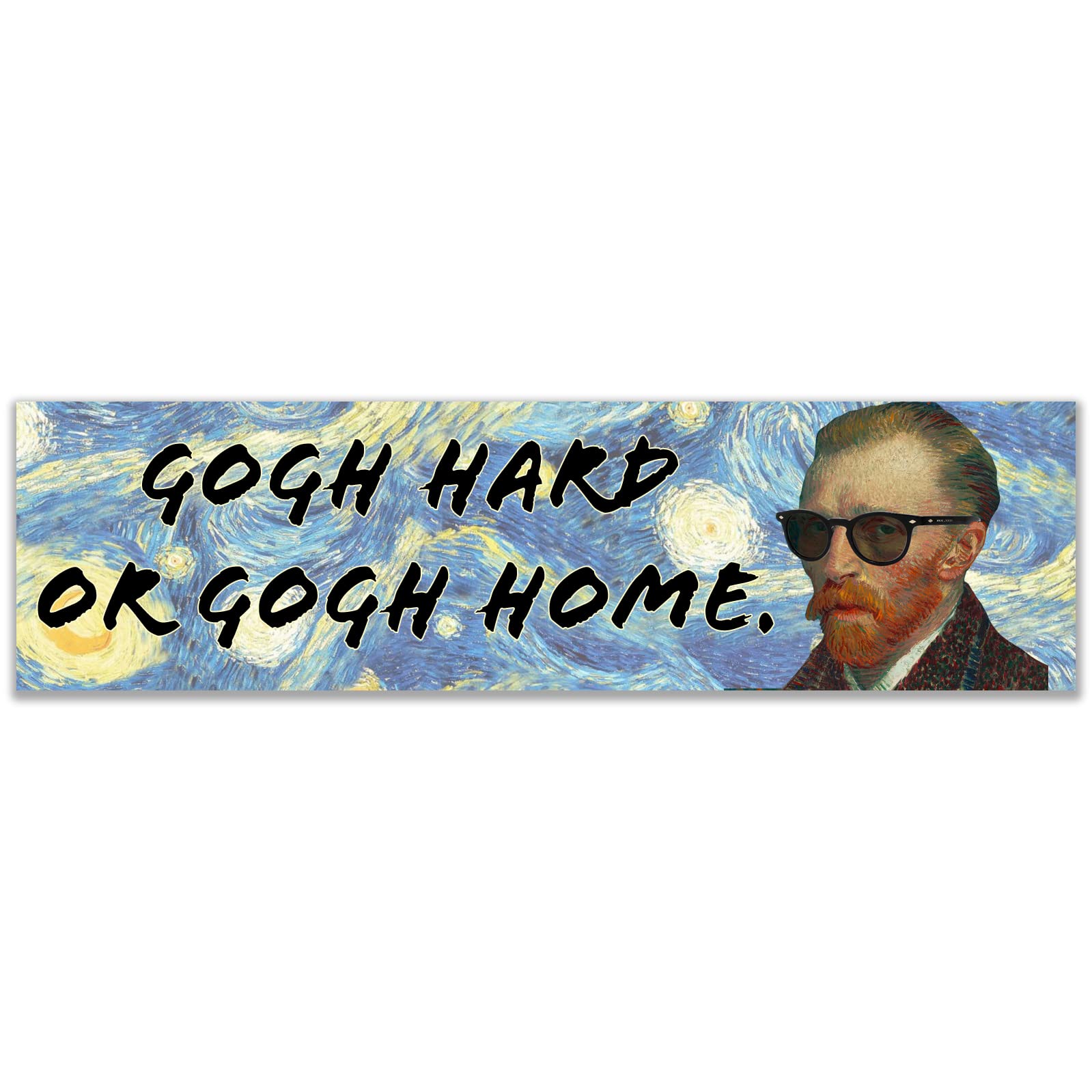 Calcomanía Gogh para portátil de vinilo rígido de alta definición a color en tamaño 11x3