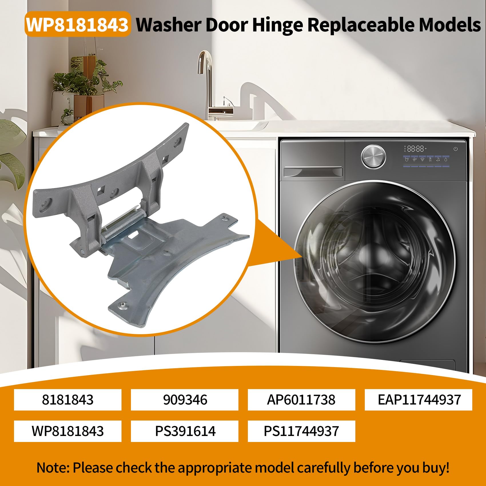 8181843 Cerniera porta lavatrice compatibile con Whirlpool Maytag