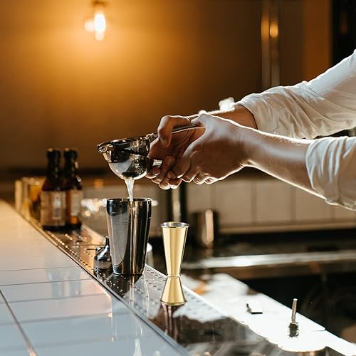 Miniatura 5 de BRIOUT - Jigger de cóctel doble japonés de calidad alimentaria 304 de acero inoxidable de grado alimenticio, 2 onzas, 1 onza con medidas en el