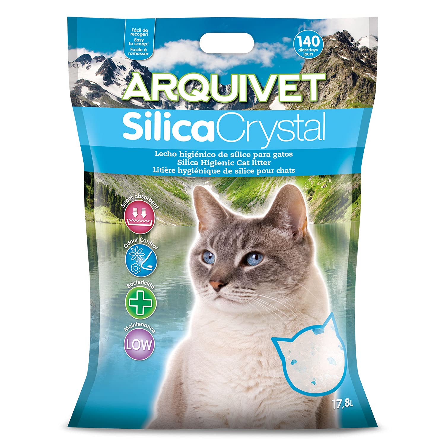 ARQUIVET Pack 2 unità - Silica Crystal - Capacità 17,8 L - Lettiera igienica per gatti, felini - Capacità assorbente - Aiuta ad eliminare odori e batteri