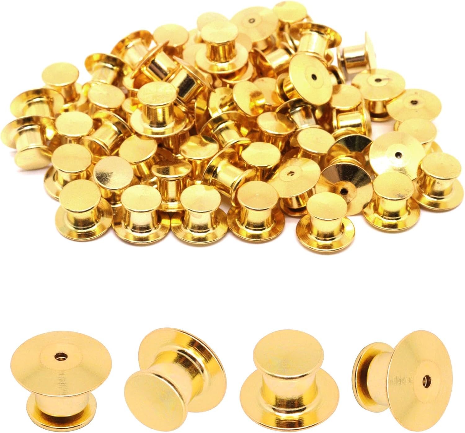 YuGtcen Locking Pin Backs, 65pcs Pin Backs Locking Enamel Pin Making Kit Pin Locking