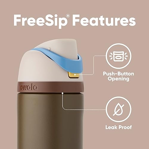 Miniatura 4 de Owala FreeSip - Botella de acero inoxidable de Star Wars, con aislamiento y pajilla, para deportes y viajes, botella de agua deportiva sin BPA, 24