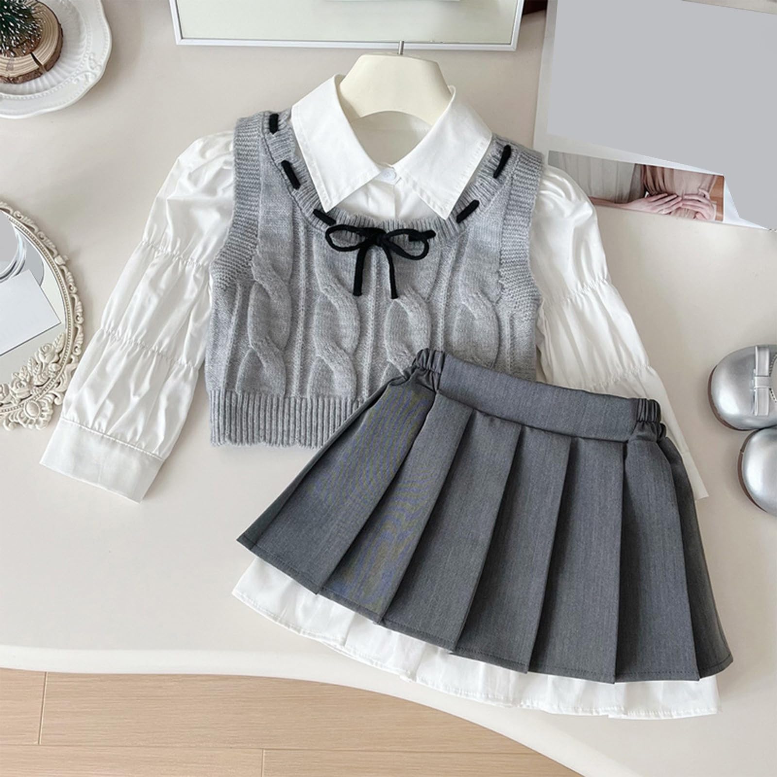 Genérico Ropa infantil para niñas,traje de casa dos piezas Verano Conjunto Chaleco Camiseta y Pantalones Cortos Conjuntos Niñas juego chalecos bebé traje niños 1 a 6 años