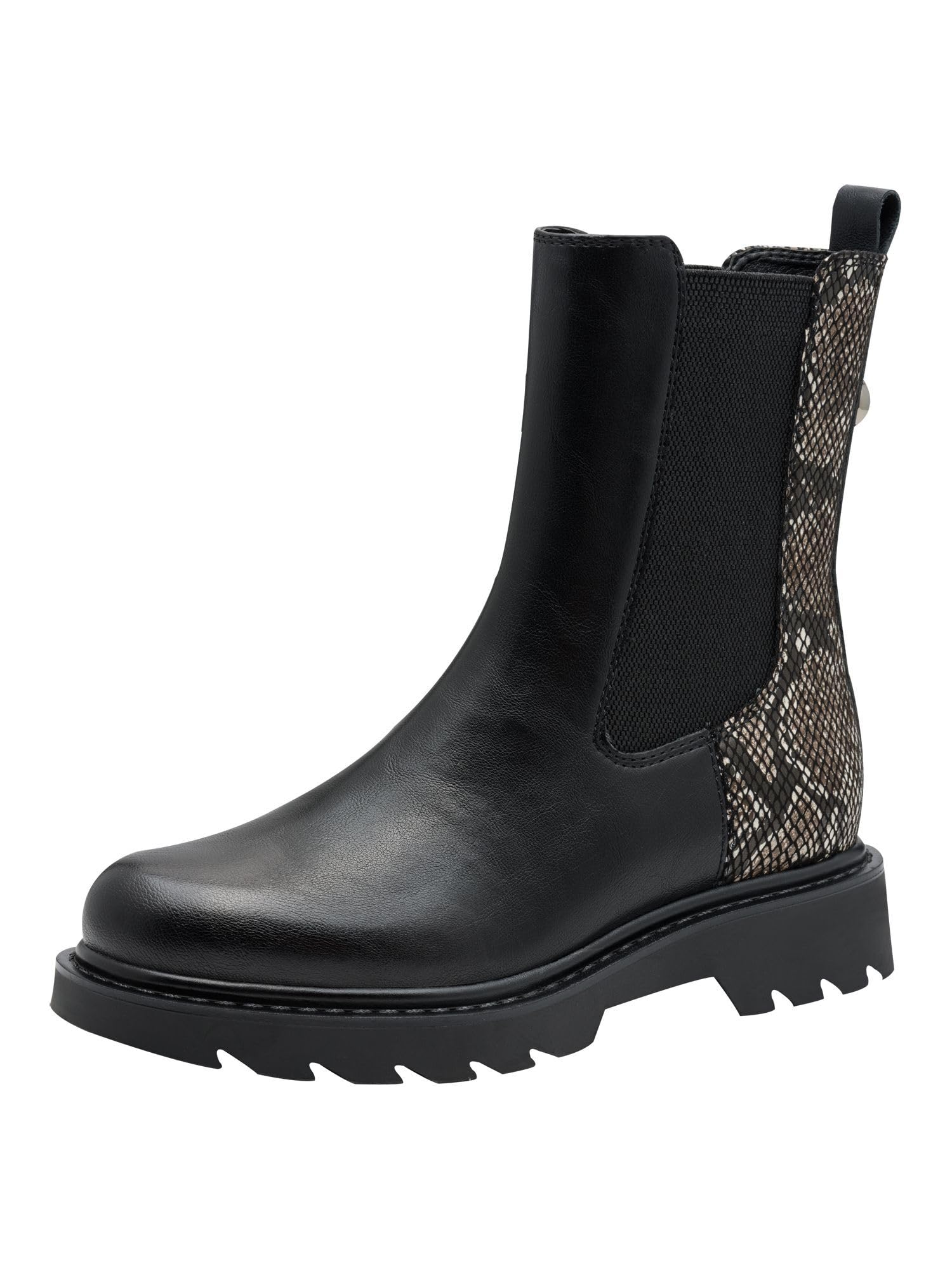 Tamaris Women's Damen Chelsea 1-25411-45 Boot, Black Snake, 3.5 UK