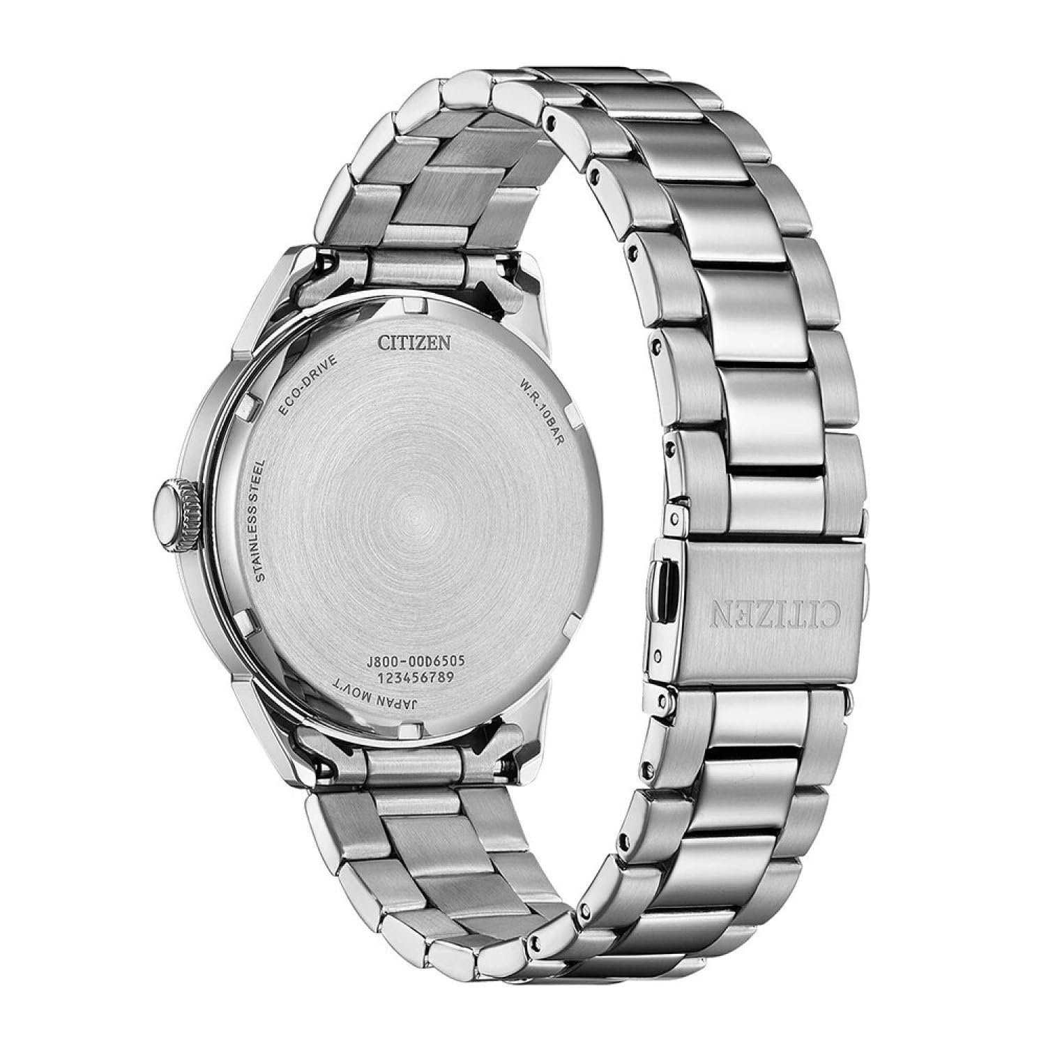 Citizen Eco-Drive Herrenuhr Edelstahl, Grün, 40.5 mm, AW0151-85XC | Analog Quartz | Kristallglas | 10 bar Wasserdicht | 240 Tage Gangreserve | Edelstahlband