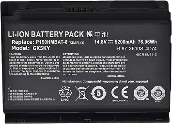 76.96wh P150HMBAT-8 X510S Battery for Clevo 6-87-X510S-4D72 6-87-X510S-4D73 6-87-X510S-4D74 6-87-x510s-4j72 Sager Np8150 Np8130 P150hm P151hm High Performance