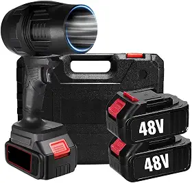 Soprador de Folhas Turbo 48V Portátil com 2 Baterias Recarregáveis - Secador de Pêlos Elétrico para Carros, Limpeza Automotiva e Uso Doméstico Pratiarejo 110/220®