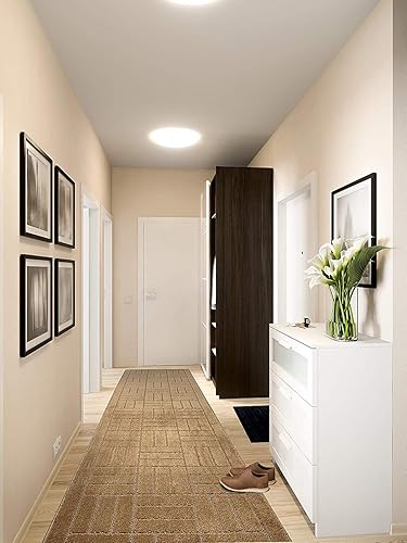 Miniatura 2 de ORFA HOME Alfombra de pasillo de tamaño personalizado, antideslizante, 31 pulgadas de ancho x longitud que elijas de largo, color beige ladrillo, 31