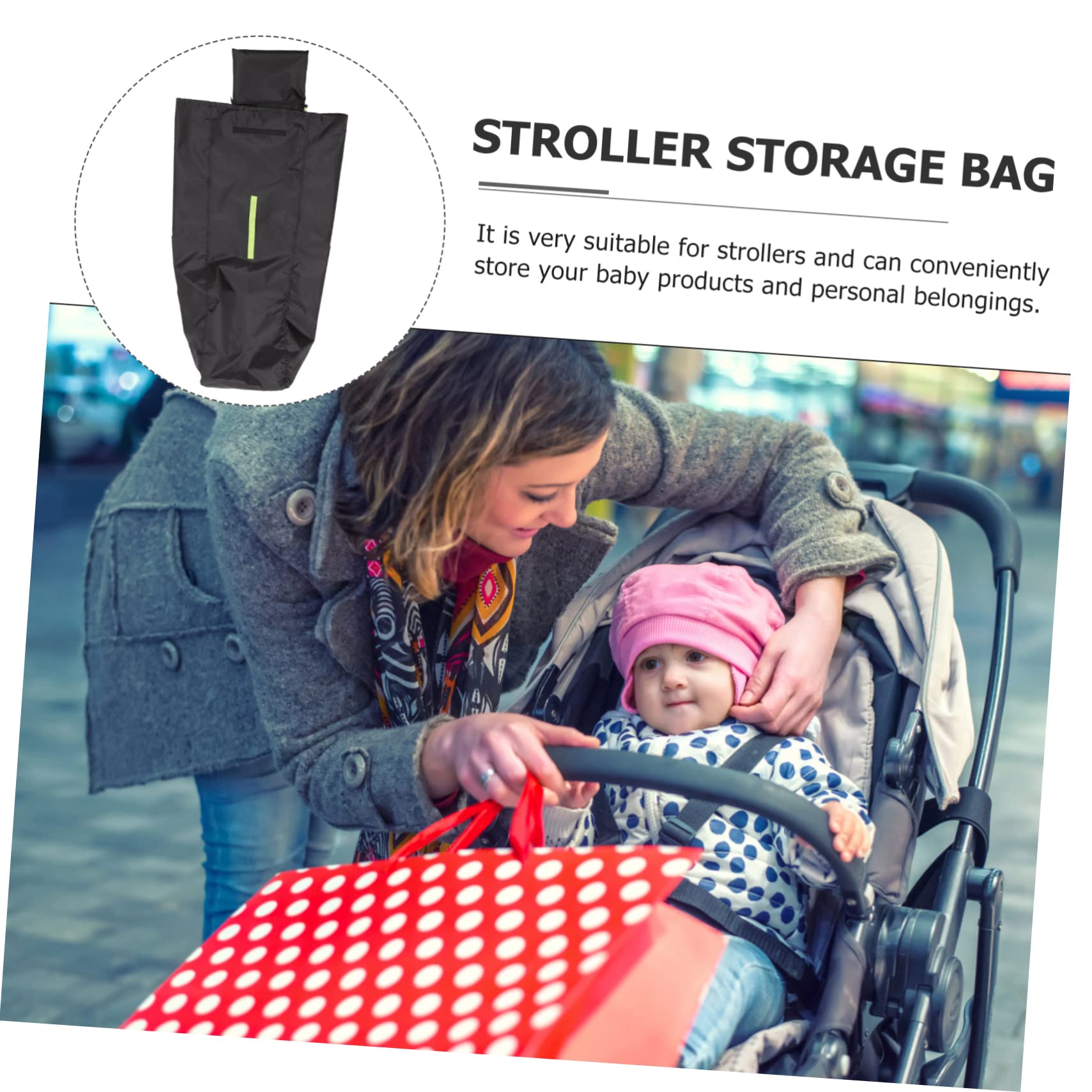 Garneck Borsa Porta Oggetti per Passeggino, Copertura da Viaggio Oxford Nero, e Facile da Pulire, per Uso Quotidiano e Gate Check
