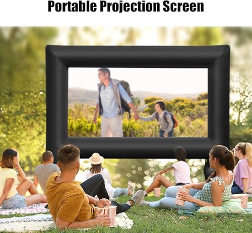 Miniatura 2 de Tangkula Pantalla inflable de proyector de cine para interiores y exteriores de 18 pies, megapelícula inflable con soplador integrado, lazos y bolsa