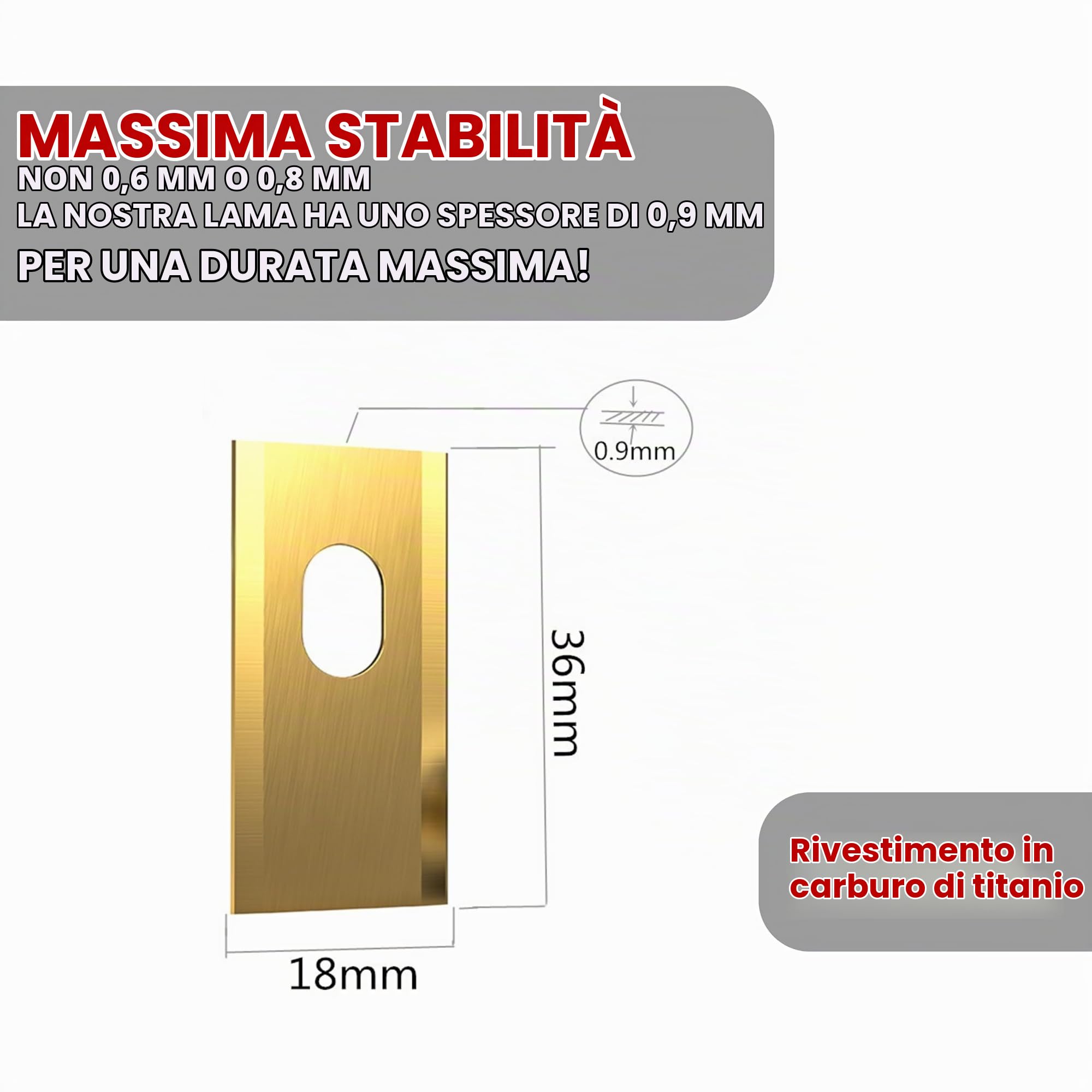 3DHerb® 36 lame di ricambio e viti in titanio di alta qualità con protezione - compatibili con Dreame Mova | VIAX | LiDAX... Robot di falciatura - Spessore lama 0,9 mm per un lungo divertimento con