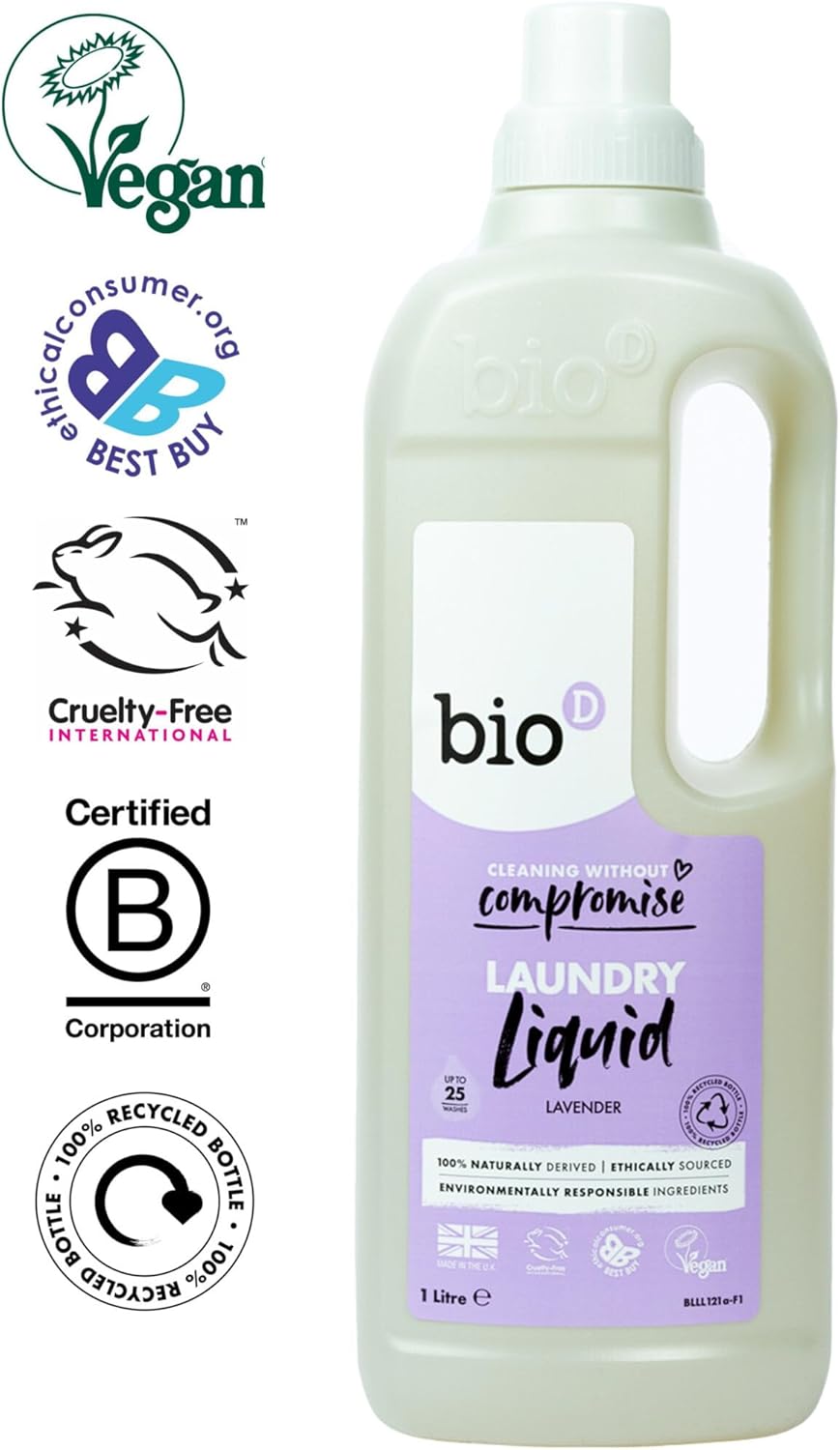 Bio-D Laundry Liquid Lavender Concentrated Non Bio 1 Litre