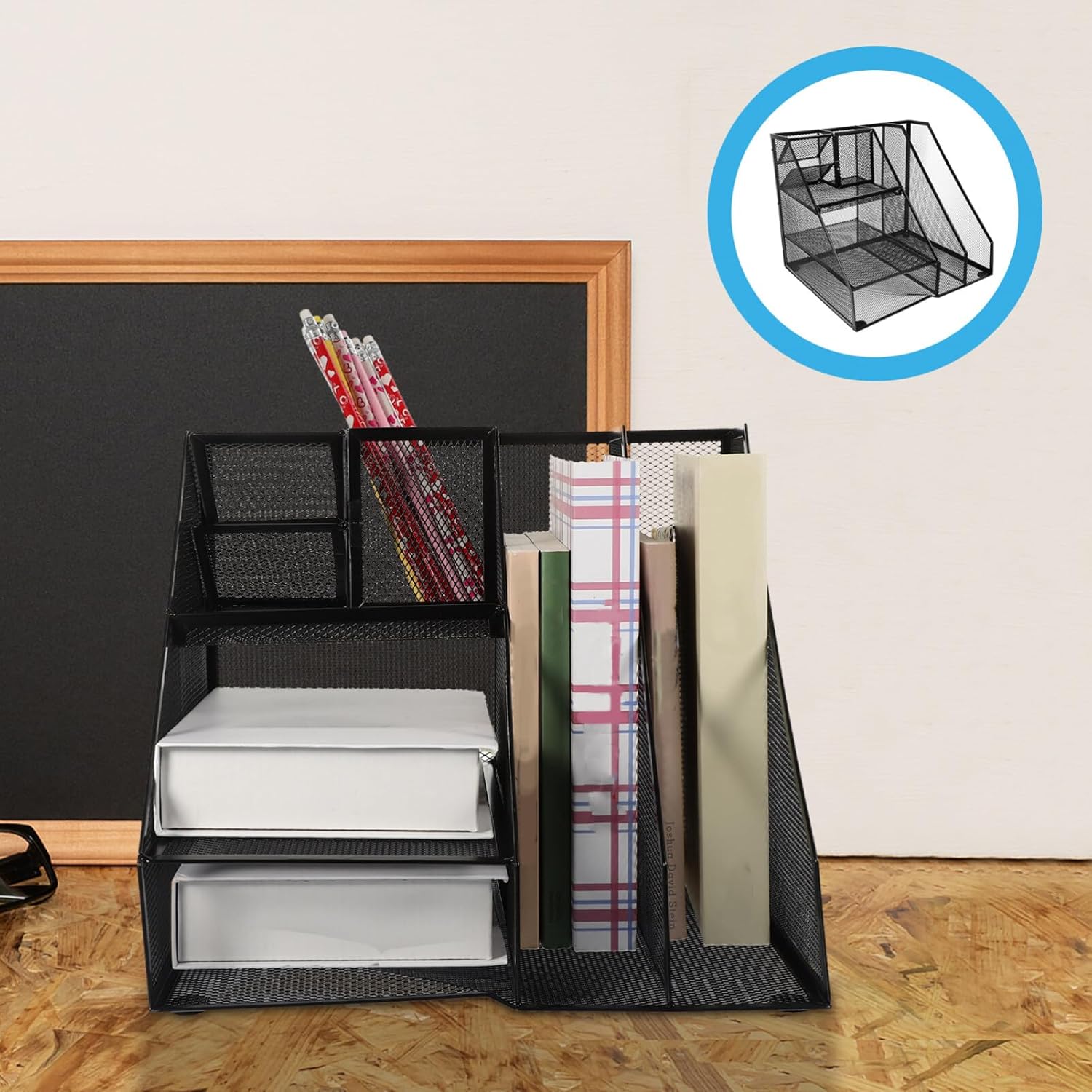 Metal Mesh Letter Holder Mesh File Rack Office Compartment File Holder