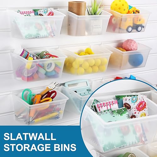 Miniatura 2 de Mifoci 12 contenedores de almacenamiento para PVC Slatwall de plástico con calcomanías, bolígrafos, accesorios para organizar hardware, herramientas