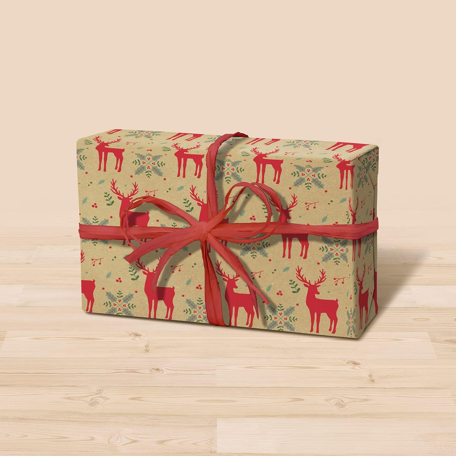 Gros Rouleau De Papier Cadeau 50m Kraft CLAIREFONTAINE Losanges Rouges : Chez Re