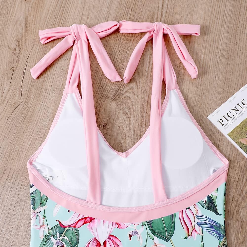 AFAVOM Women's One Piece Swimsuit with Cover up Beach Skirt Sarong Two Piece Floral Printed Monokini Swimsuit Bathing Suit - Image 6