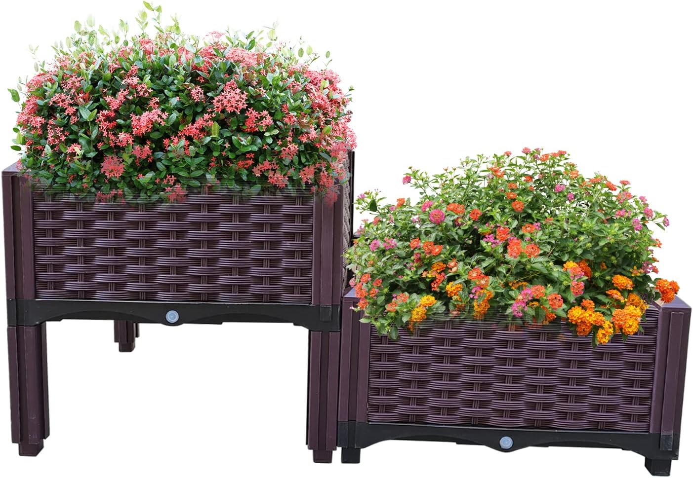 Doppy Plastic Raised Garden Bed,Planter Boxes Raised Garden Bed with Legs Planters for Outdoor Indoor Plants Elevated Garden Boxes Plant pots for Flowers, Vegetables, Fruits, Herbs