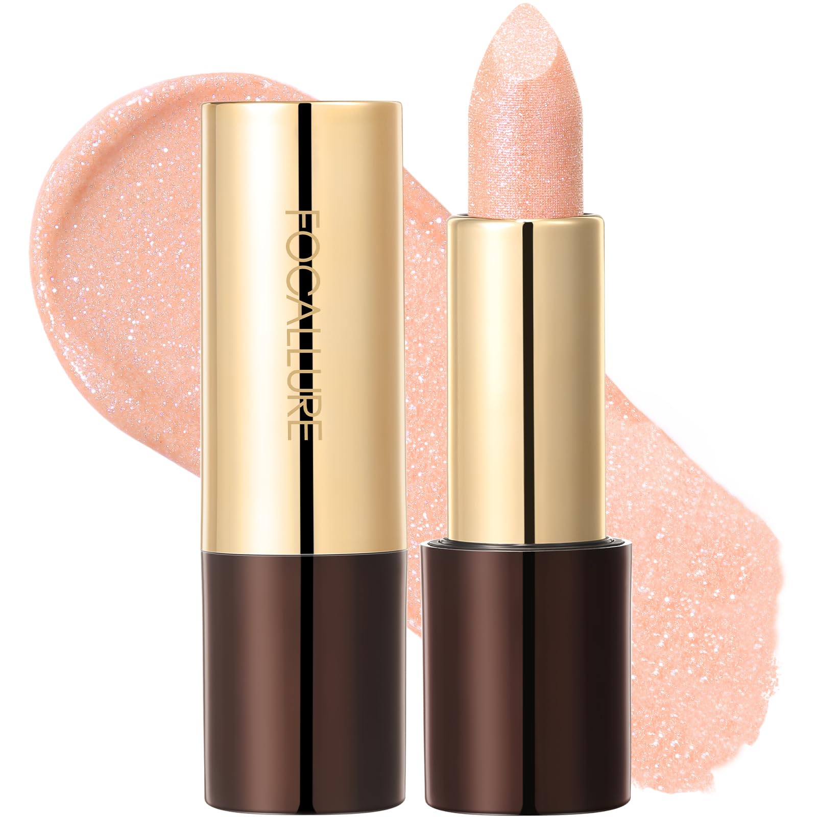 FOCALLURE Metallic Lipstick - Sparkle Glitter Finish, Nude Pink NU04 FLOWER DANCE