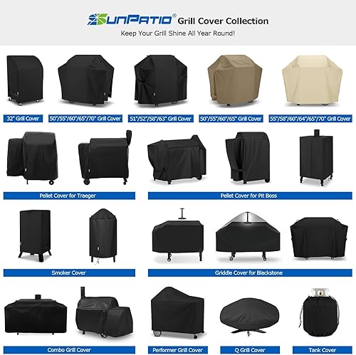 Miniatura 8 de SunPatio Funda impermeable para parrilla Weber de 22 pulgadas para parrilla Weber Performer Premium Deluxe, RecTeq, Char-Griller, en comparación con
