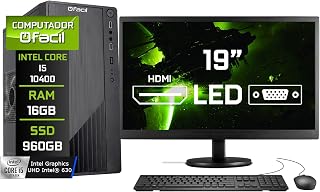 Computador Completo Blue PC Intel Core i5 10400 (10ª Geração) 16GB DDR4 SSD 960GB Monitor 19" LED Teclado e Mouse