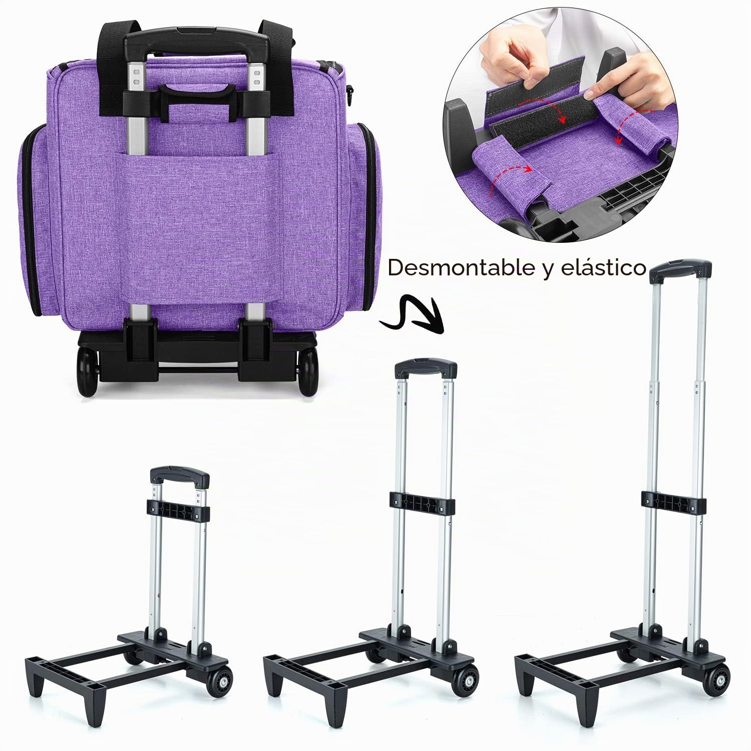 Luxja Bolsa para Máquinas de Coser con Trolley Desmontable, Maletas de Transporte para Máquinas de Coser y Accesorios (Solo Bolsa)