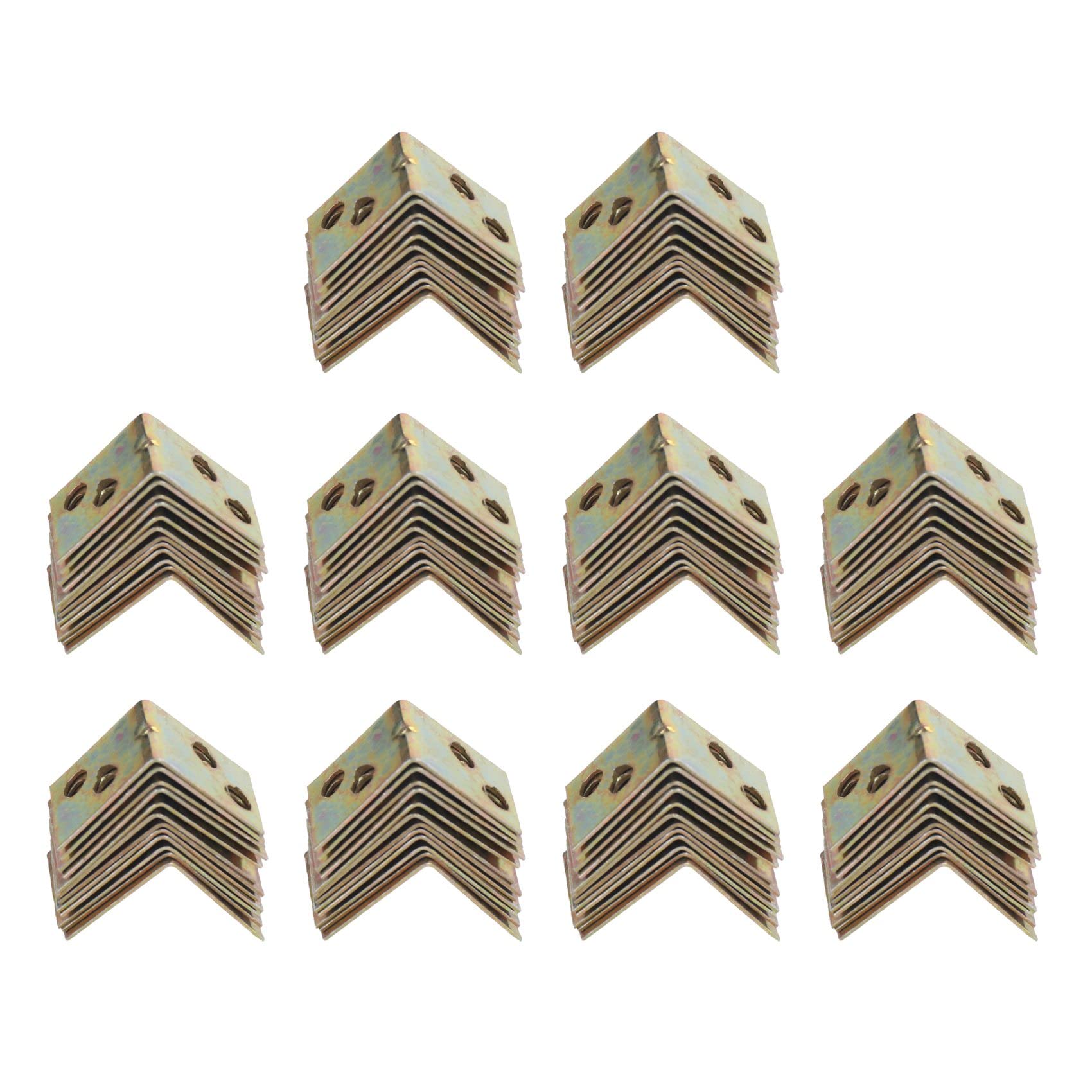 Bloepum Metal Shelf Support 90 Degree 120Pcs Brass Tone