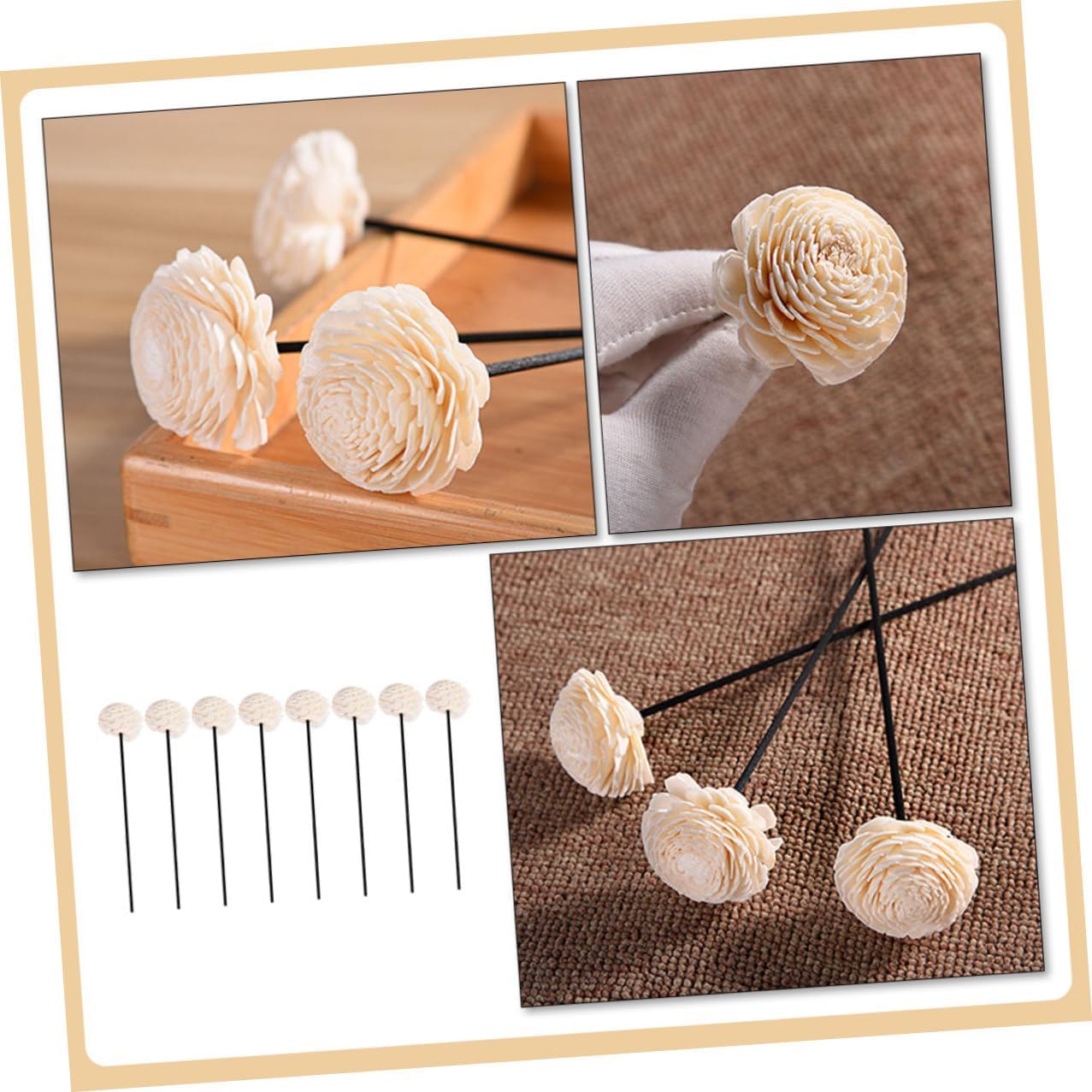 BESPORTBLE 8 Pack Flower Style Natural Aroma Diffuser Sticks for Room
