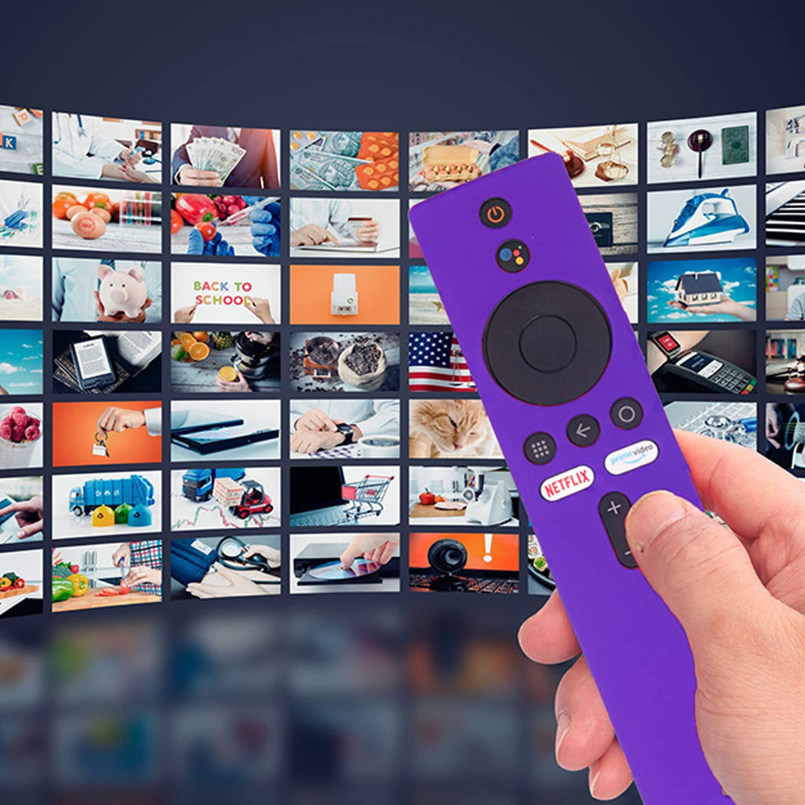Custodia Protettiva per Telecomando Antiscivolo Custodia in Silicone Mi Box S 4K Mi TV Stick Resistente Antiurto Facile da Installare per la Famiglia (Set viola)
