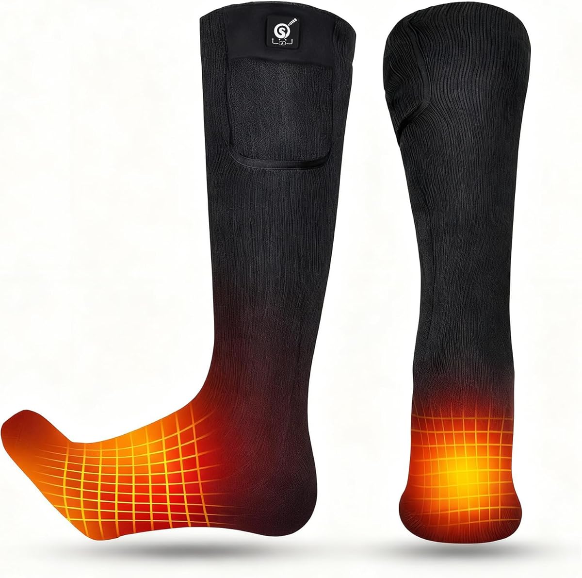 SNOW DEER Upgraded Rechargeable Electric Heated Socks,7.4V 2200mAh Battery Powered Cold Weather Heat Socks for Men Women,Outdoor Riding Camping Hiking Motorcycle Skiing Warm Winter Socks