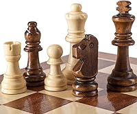 Vista 6 de AMEROUS Piezas de ajedrez de madera solamente, piezas de ajedrez de madera estilo Staunton con rey de 3.15 pulgadas, bolsa de almacenamiento, caja